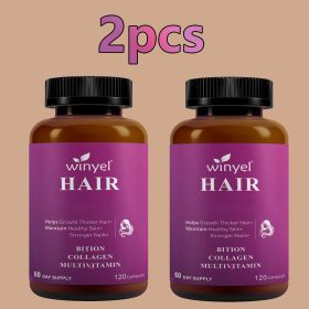 Hair growth vitamins containing 1,000 mcg ofbiotin, collagen, saw palmetto, and other naturalingredients to promote stronger, healthier hair,skin (QTY: 2 PCS)